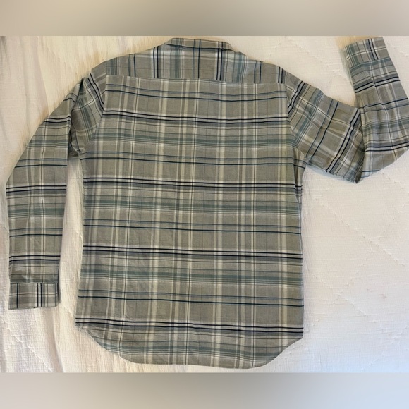 Theory Men’s XL Plaid Button-Down Shirt 100% Cotton Gray Blue – Style Zack PS - Picture 8 of 10